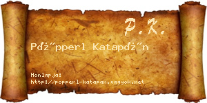 Pöpperl Katapán névjegykártya